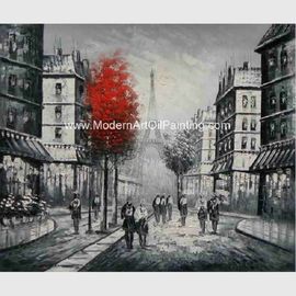 Lukisan Paris Hitam Dan Putih, Lukisan Pemandangan Pisau Palet Kesan