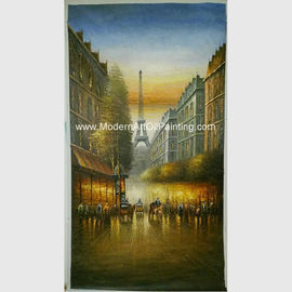 Lukisan Minyak Paris Buatan Tangan Pisau Palet Pemandangan Paris Tua Dengan Tekstur