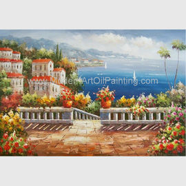Lukisan Minyak Pemandangan Mediterania Buatan Tangan Lukisan Minyak Pemandangan Taman untuk Dekorasi