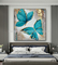 Lukisan Cat Minyak Seni Kupu-kupu Kanvas Hewan Berwarna-warni Gaya Modern 80 X 80 Cm