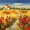 Pisau Palet Impasto Berat Lukisan Bunga Poppy Minyak Tebal Buatan Tangan