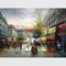 Palette Knife Paris Oil Painting Paris Street Minyak Tebal 50 cm x 60 cm Untuk kafe