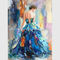 Palet Knife Lukisan Minyak Wanita Warna-warni Wanita Abstrak Kanvas Seni