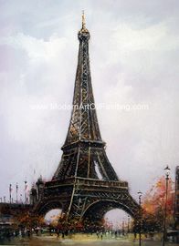 Kesan Gaya Menara Eiffel Lukisan Cat Minyak Di Atas Kanvas Dekorasi Rumah 50x60 Cm