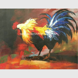 Dekoratif Pisau Palet Hewan Lukisan Minyak Tangan Dicat Ayam Kanvas Seni Lukisan