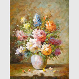 Lukisan Minyak Abstrak Bunga Masih Hidup Vas Bunga Berwarna-warni Lukisan Kanvas