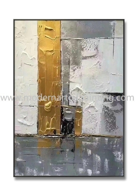 Lukisan Seni 3D Abstrak Emas Kanvas Dekoratif Untuk Dekorasi Kantor
