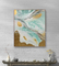 Handpainted Abstrak Seni Lukisan Kanvas Aliran Warna Emas Untuk Hiasan Dinding