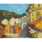Taman Laut Mediterania Lukisan Cat Minyak Di Atas Kanvas untuk Dekorasi Rumah Europeanisme Lanskap Dinding Seni untuk Dekorasi Ruang Makan