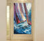 Lukisan Perahu Layar Pisau Palet Abstrak, Lukisan Kanvas Minyak Tebal yang Dilukis dengan Tangan