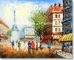 Minyak Tebal Paris Adegan Jalan Kanvas Lukisan Hadiah Promosi Acara Ukuran Kustom Warna