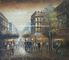 Lukisan Paris Warna-warni Minyak Tebal, Seni Dinding Impresionisme Dekorasi Ruang Tamu Jalan Paris