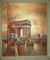 Lukisan Cat Minyak Adegan Jalan Paris Kontemporer Arc De Triomphe Di Atas Kanvas