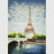Lukisan Pisau Palet Kontemporer Menara Eiffel Ditutupi Dengan Lapisan Plastik Tebal