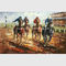 Lukisan Minyak Pisau Palet Abstrak Di Atas Kanvas / Lukisan Seni Olahraga Kuda Lari