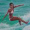 Lukisan Minyak Kustom Realistis Potret Surf Lady Olahraga Lukisan Minyak Dari Gambar