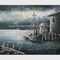 Lukisan Perahu Nelayan Kontemporer Di Laut / Lukisan Kapal Layar Cetak
