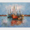 Lukisan Perahu Layar Abstrak Minyak Tebal / Lukisan Pemandangan Perahu yang Dilukis Tangan